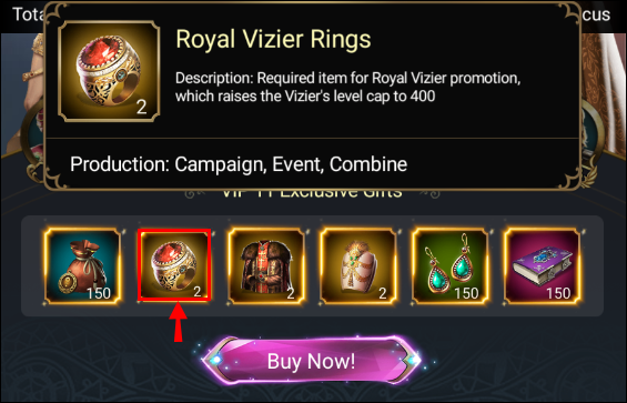 v11 royal vizer rings