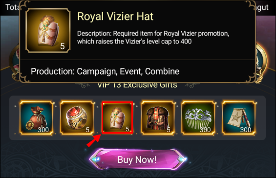 v13 royal vizier hat