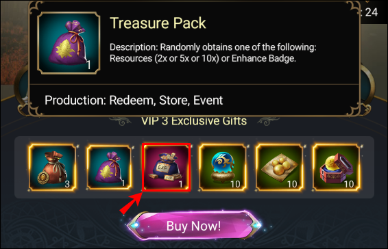 v3 treasure pack