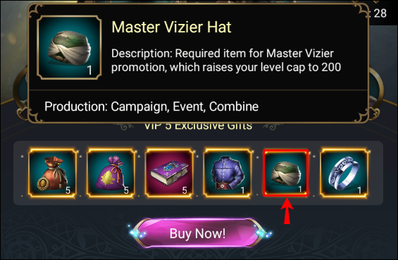 v5 master vizier hat