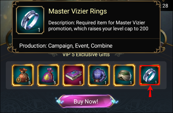v5 master vizier rings