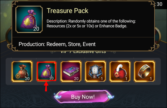 v7 treasure pack