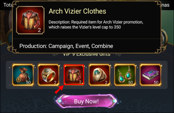v9 arch vizier clothes