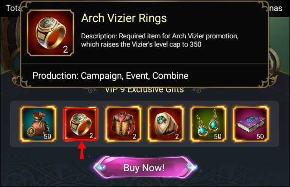 v9 arch vizier rings