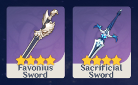 weapon favonius and sacrificial