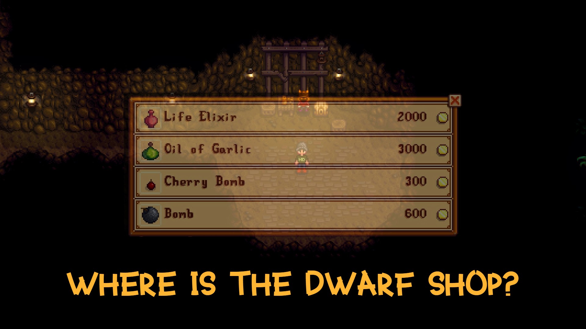 Where to Find the Dwarf Shop in Stardew Valley