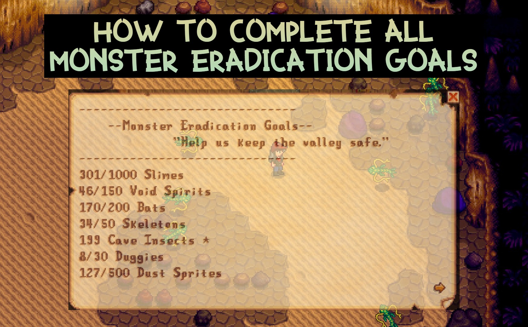 How to Complete All Monster Eradication Goals in Stardew Valley