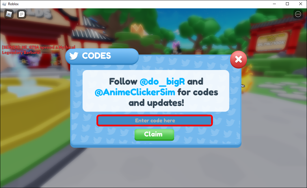Коды в игре clicker