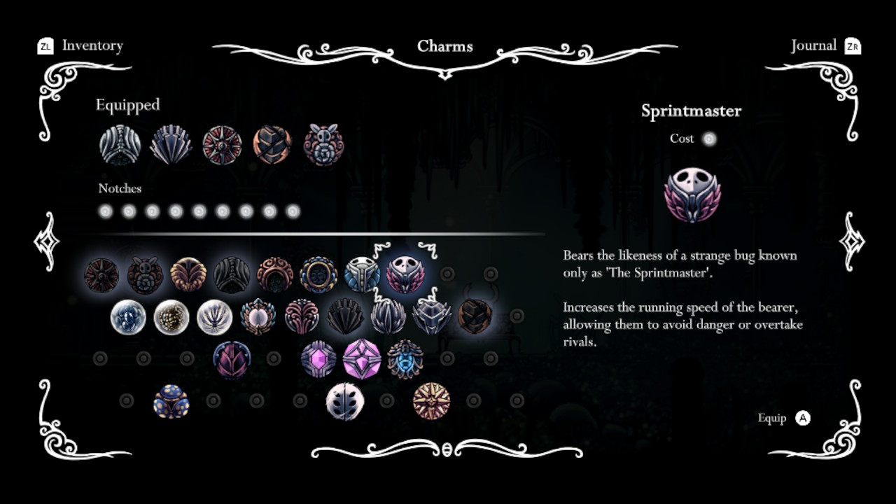 hollow knight all charm early mod