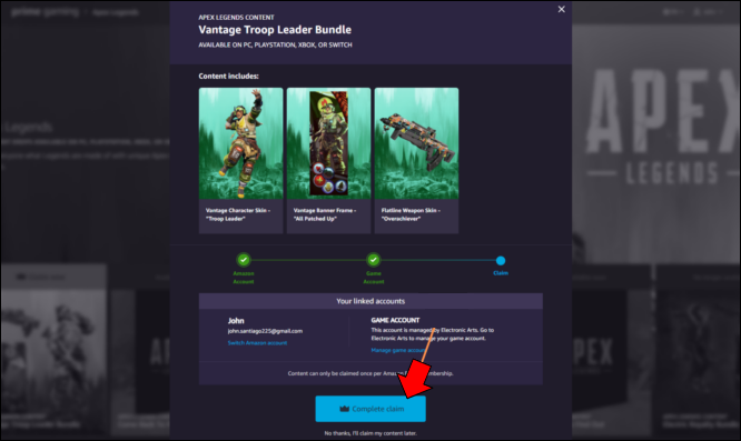 How to link Amazon Prime Gaming with Apex Legends 10