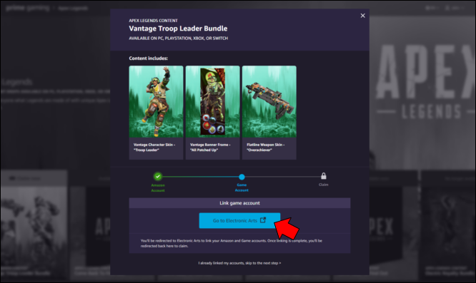 How to link Amazon Prime Gaming with Apex Legends 6