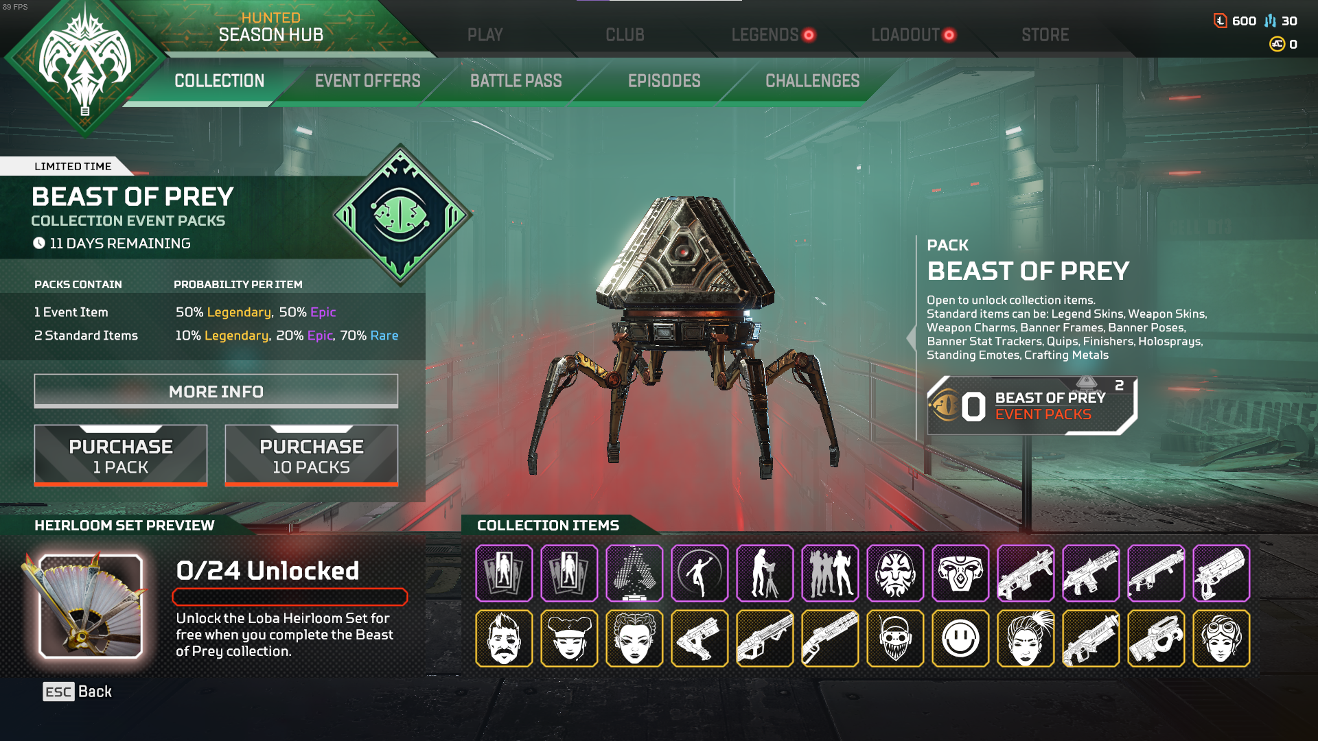 Apex Legends: Beast of Prey Collection Event Cosmetics List