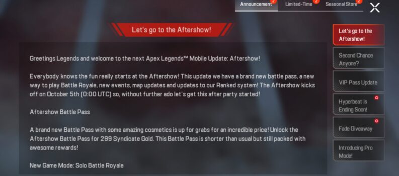 featured image apex legends mobile aftershow patch notes