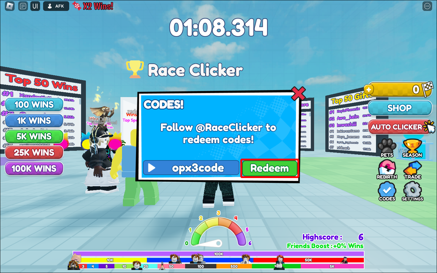 ALL NEW WORKING CODES FOR RACE CLICKER IN 2023! ROBLOX RACE