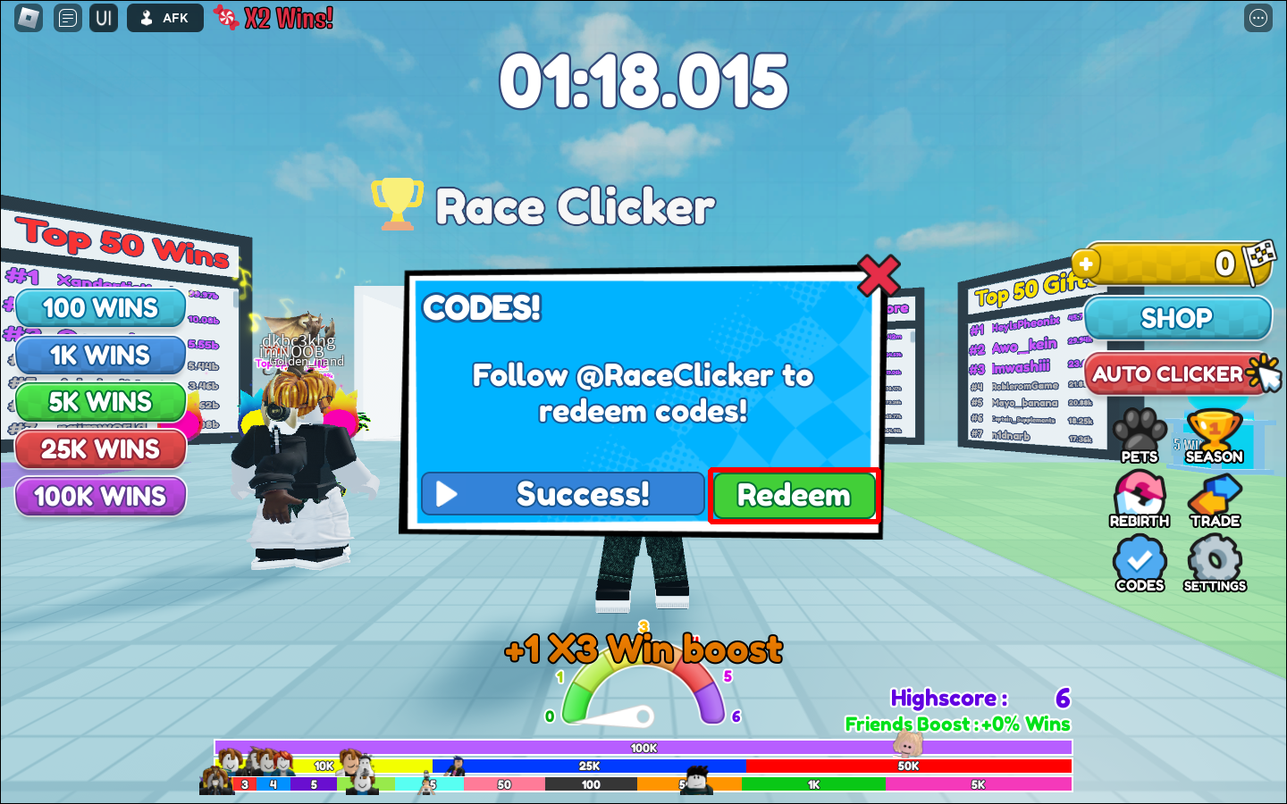 NEW* ALL WORKING CODES FOR RACE CLICKER! ROBLOX RACE CLICKER CODES