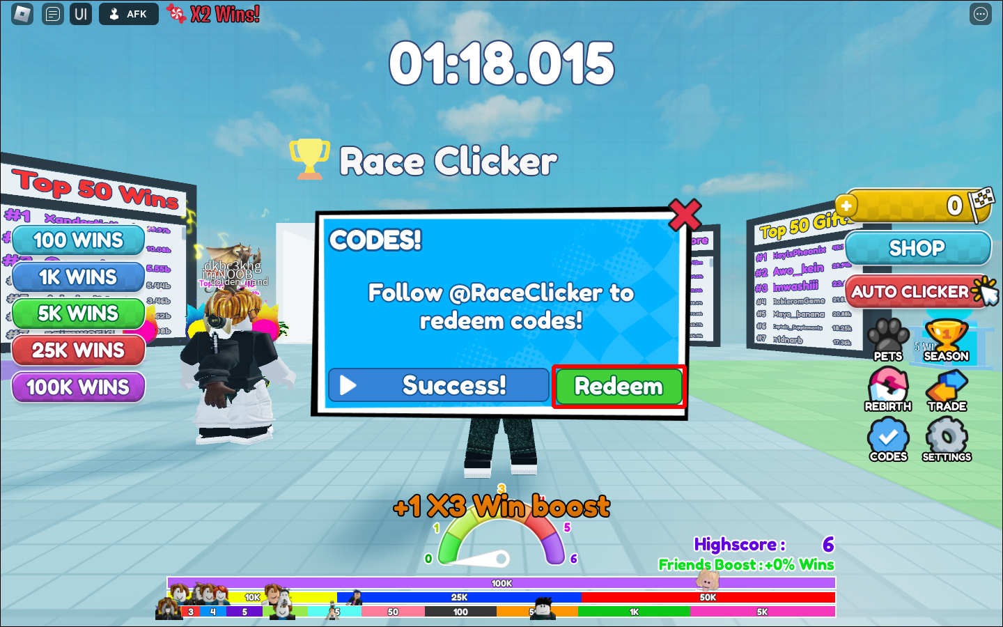 NEW* ALL WORKING CODES FOR RACE CLICKER 2022! ROBLOX RACE CLICKER