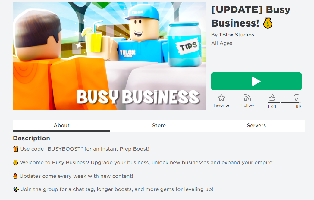 Busy Business codes