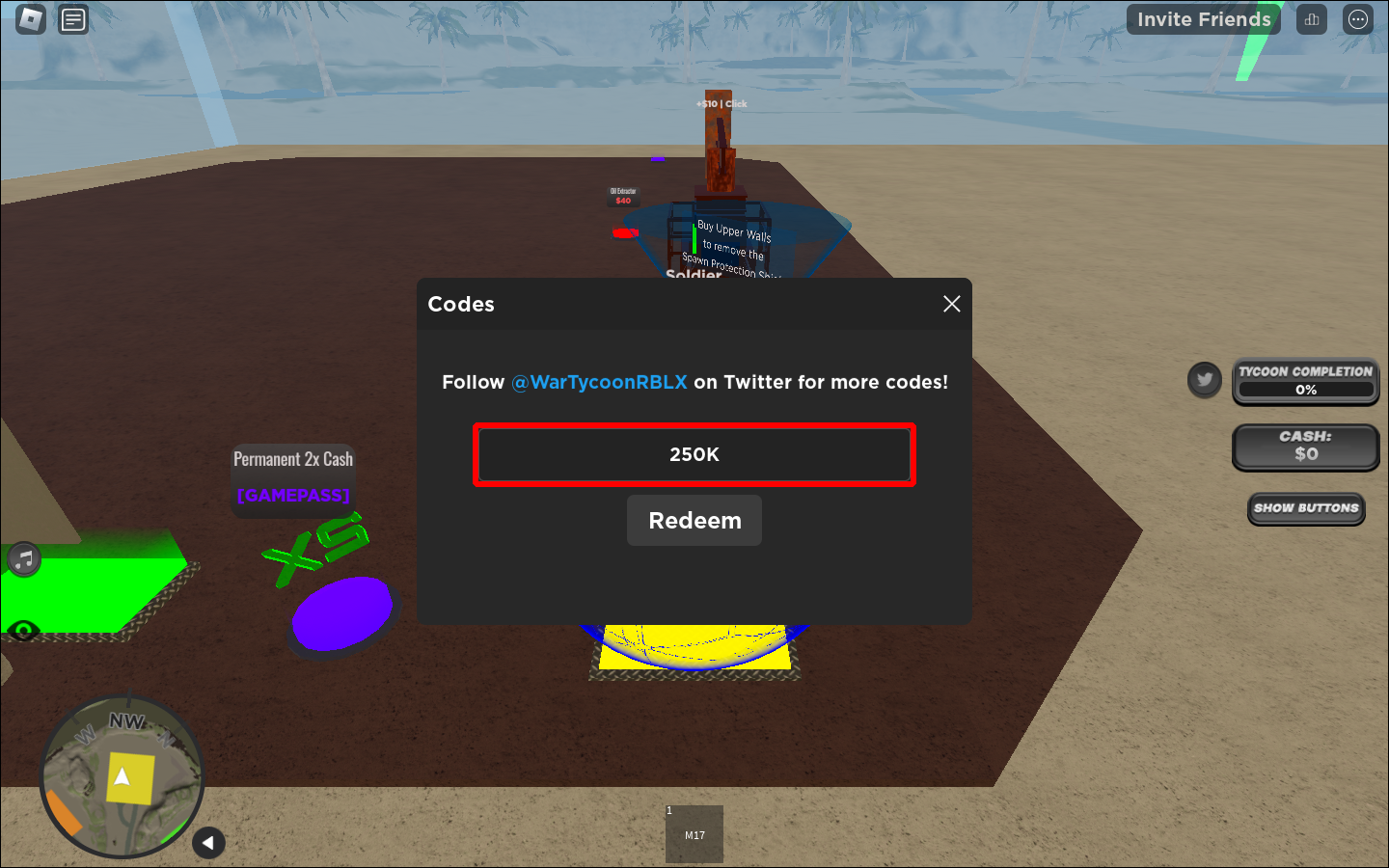 Roblox: War Tycoon codes - get medals and cash boosts