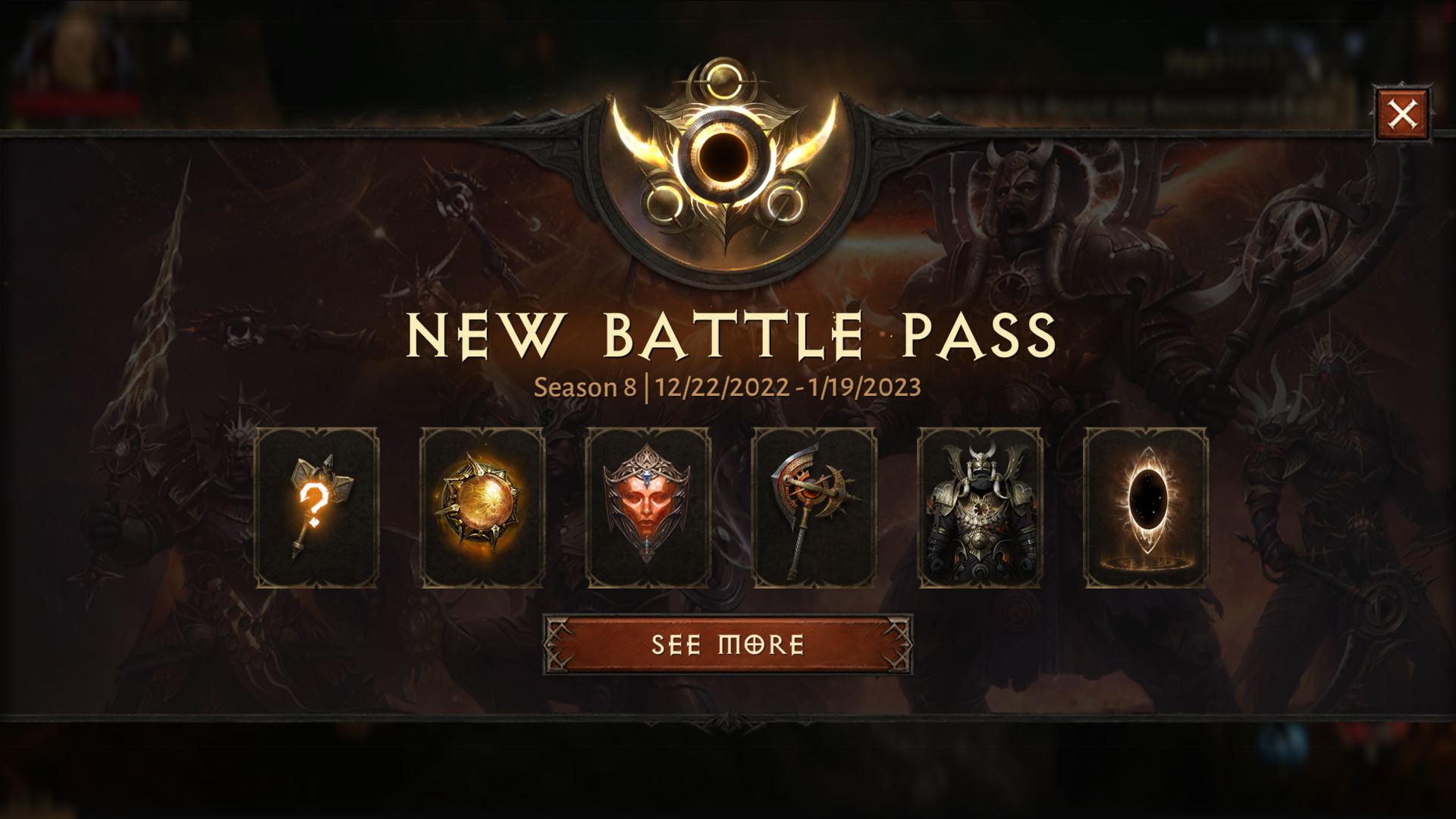 Diablo Immortal: Season 8 Battle Pass Rewards List