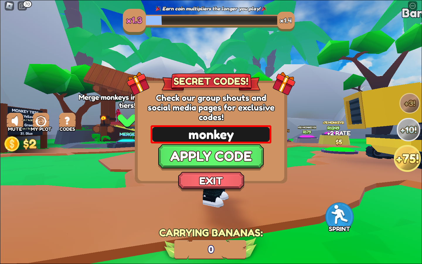 Roblox Monkey Tycoon codes for free Monkeys, Sword, more in December 2023 -  Charlie INTEL