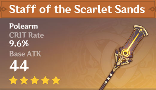 polearm card staff of the scarlet sands