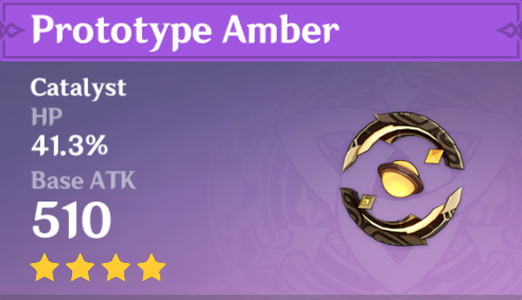 A screenshot of the Prototype Amber in  Genshin Impact