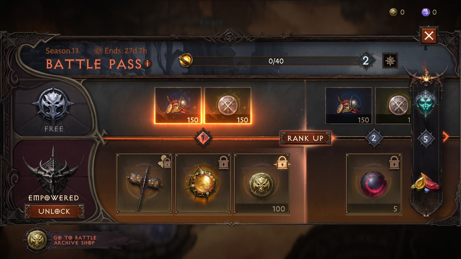 Diablo Immortal: Season 13 Battle Pass Rewards List