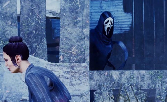 Ghost Face stalking Jane Romero in Dead by Daylight