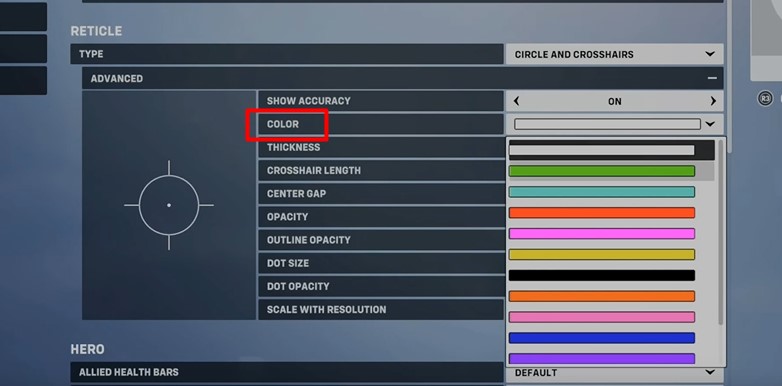 A screenshot of the settings menu in Overwatch 2