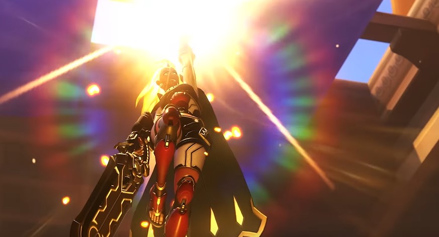 A screenshot of Illari using her Captive Sun ability in Overwatch 2