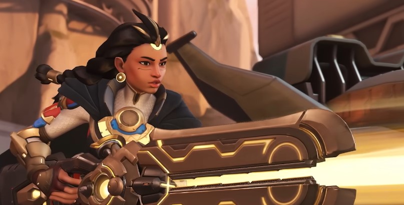 A screenshot of Illari in Overwatch 2 with her weapon