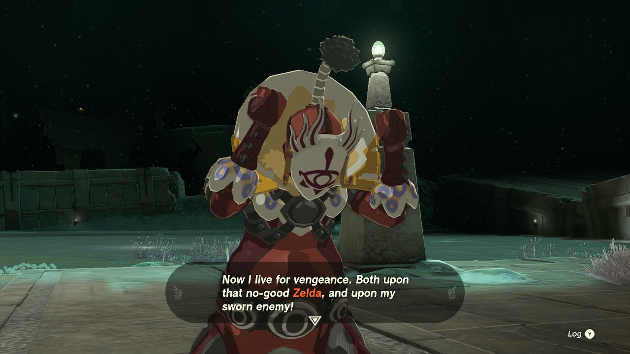 A screenshot showing Master Kohga in Tears of the Kingdom