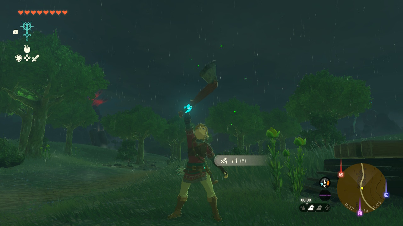 Link holding an axe in Tears of the Kingdom