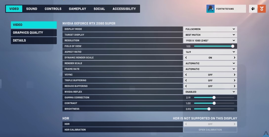 A screenshot of the Overwatch 2 resolution settings