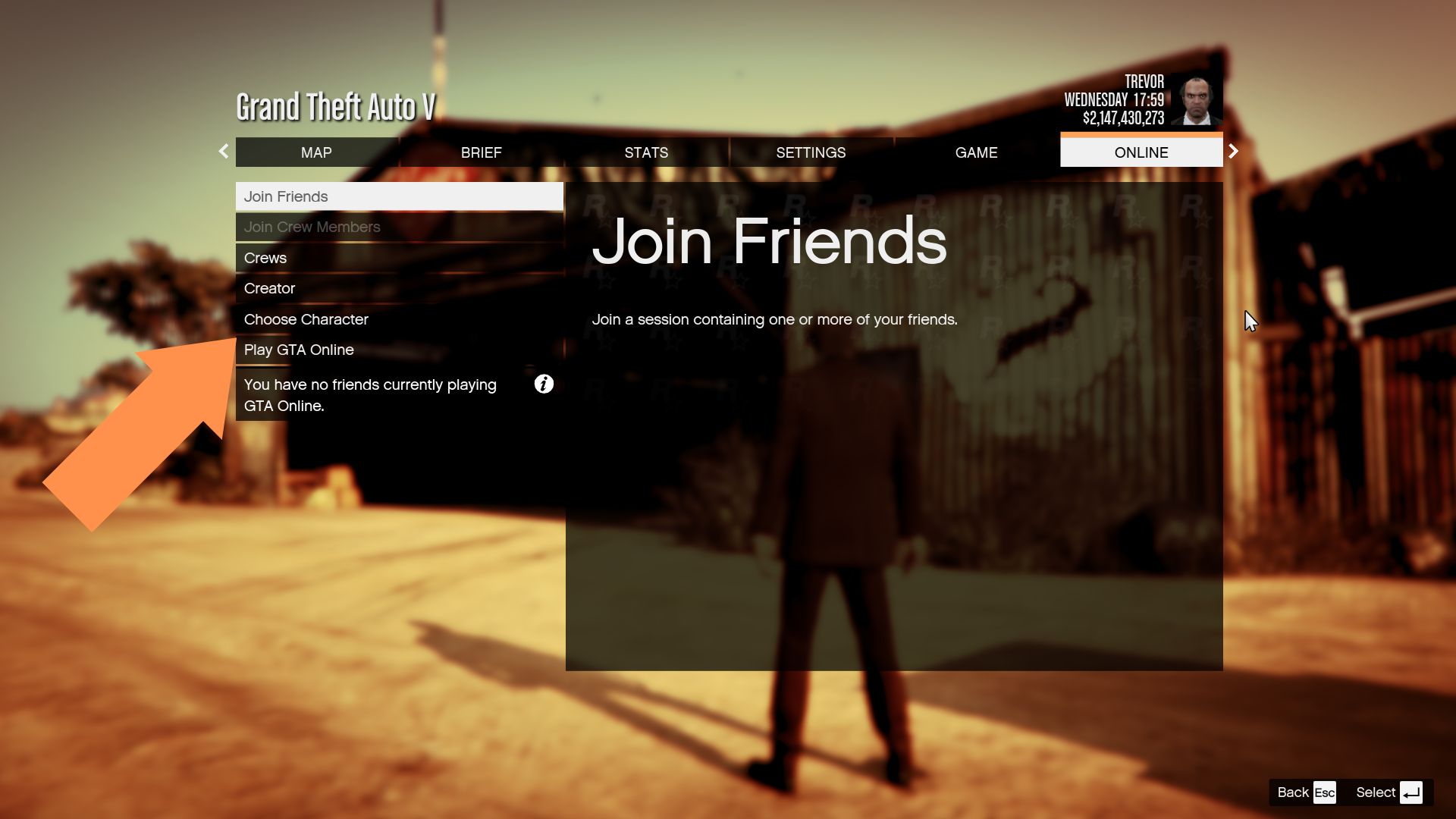 A screenshot of the Join Friends screen in GTA 5
