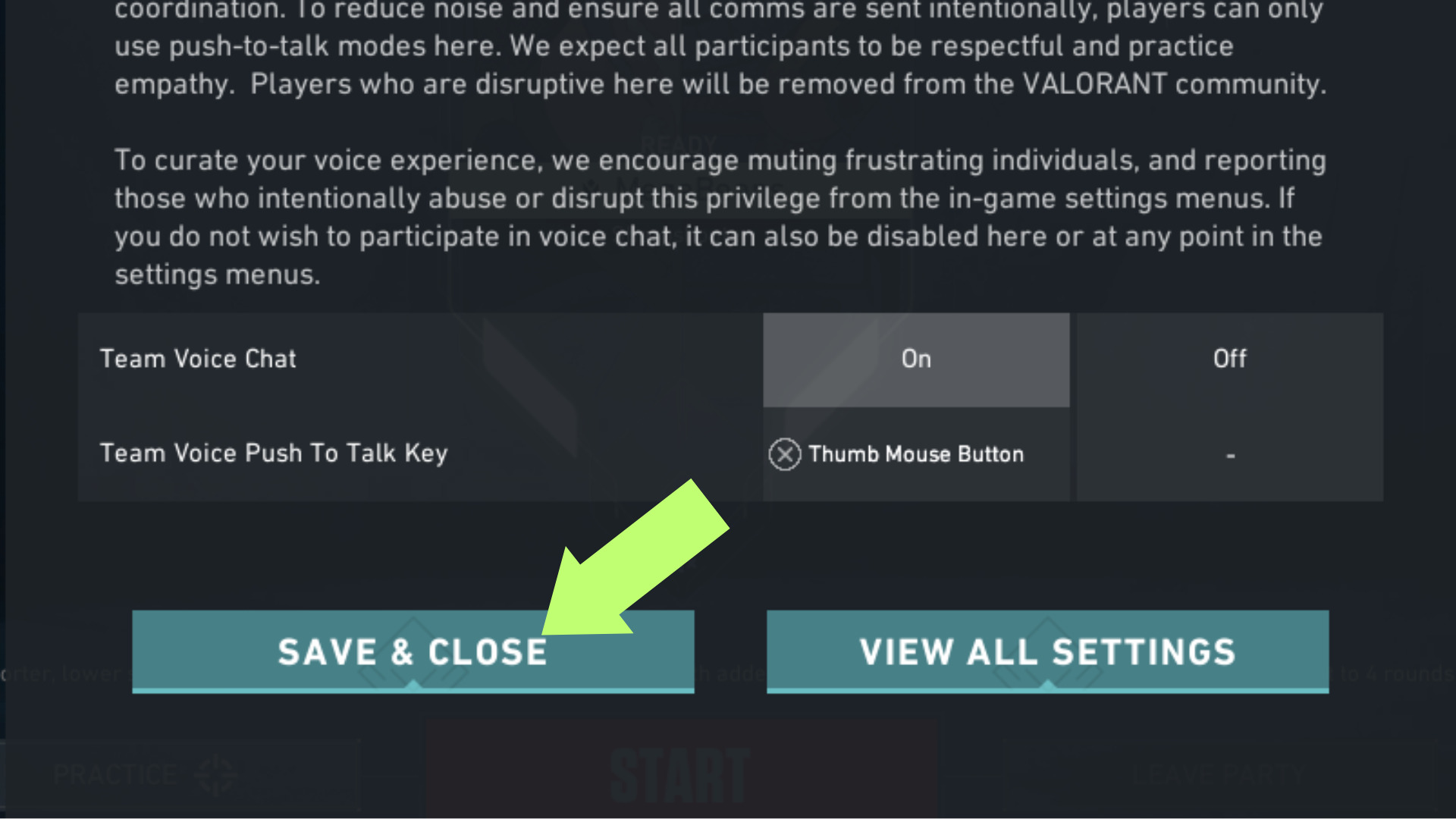 A screenshot of the settings menu in Valorant
