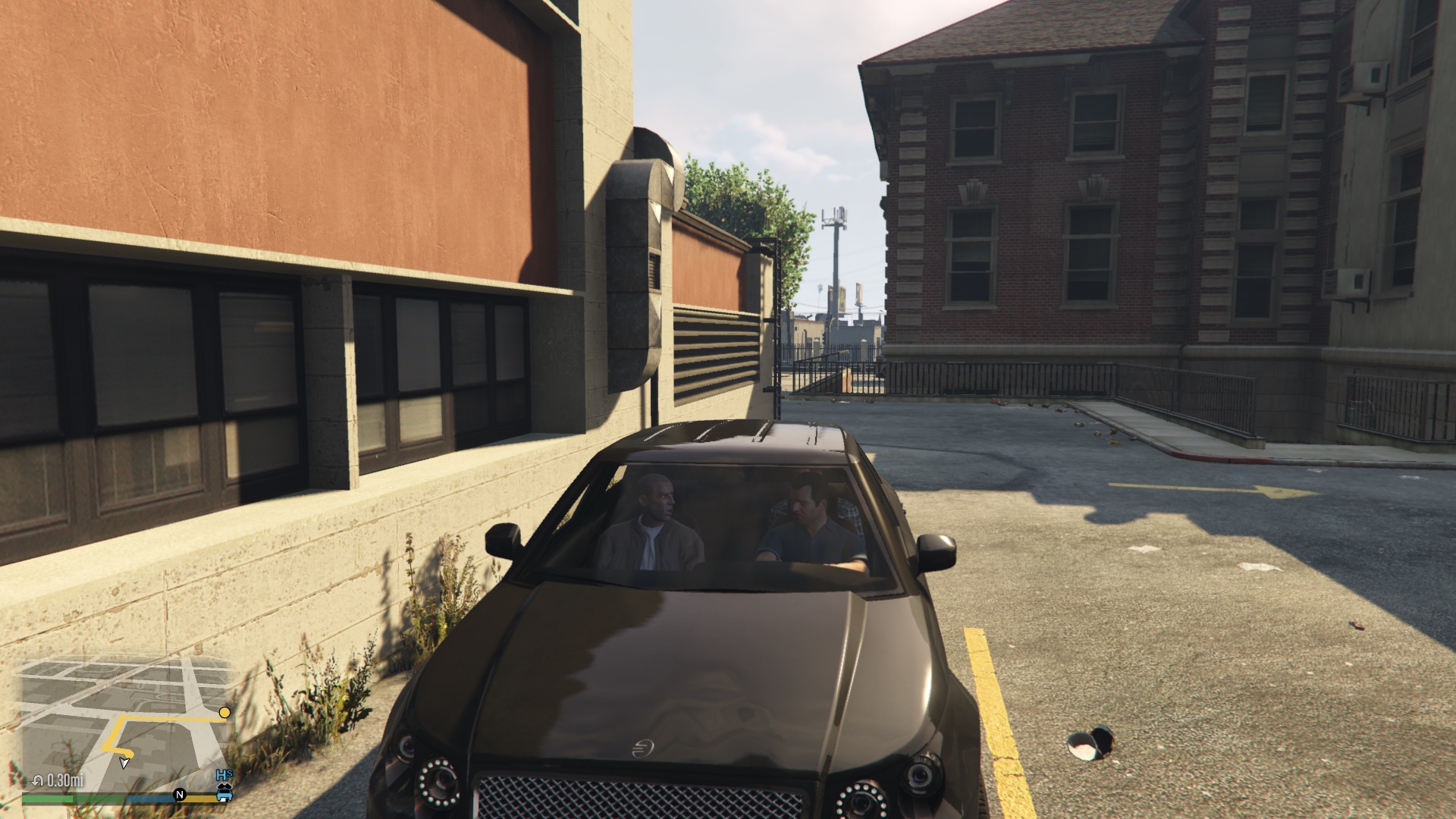 A screenshot of Packie McReary in a car in GTA 5