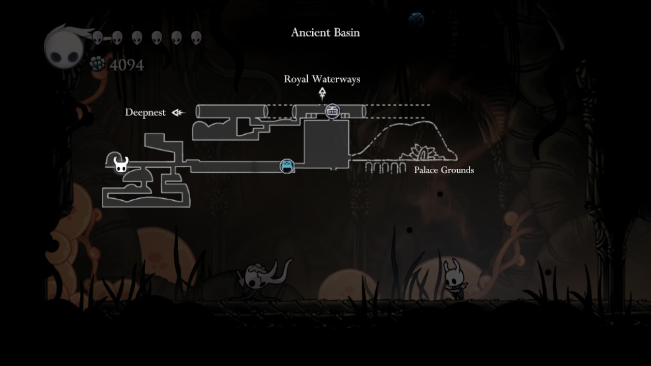 A screenshot of the Broken Vessel's location in Hollow Knight