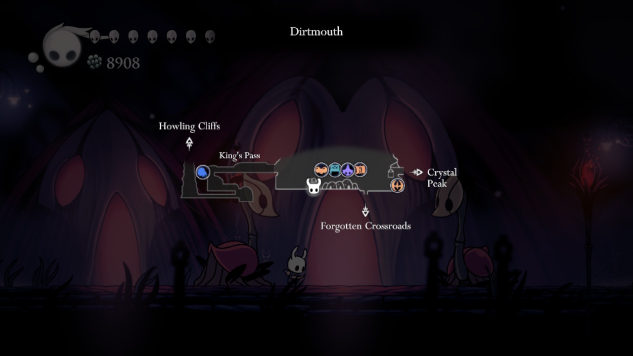 Grimm's location on the map in Hollow Knight