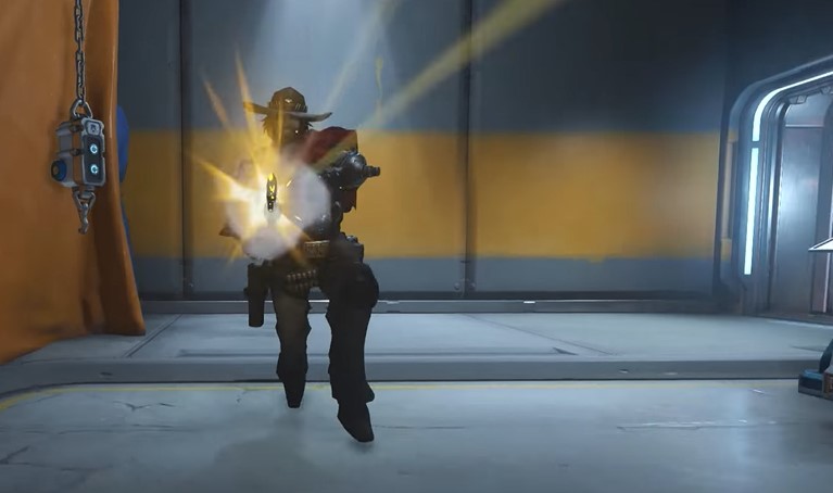 Cassidy firing his gun in Overwatch 2