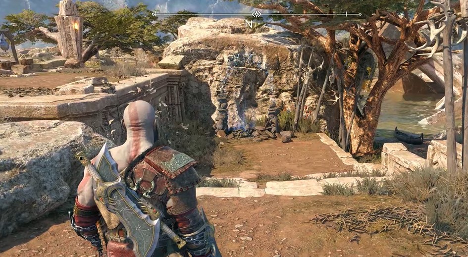 A screenshot showing a Mystic Gateway in God of War: Ragnarok