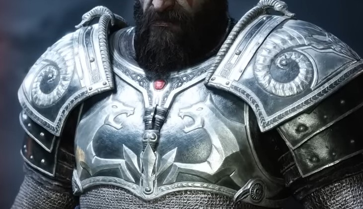 A screenshot of the Chest Piece belonging to the Zeus Armor Suit in God of War: Ragnarok