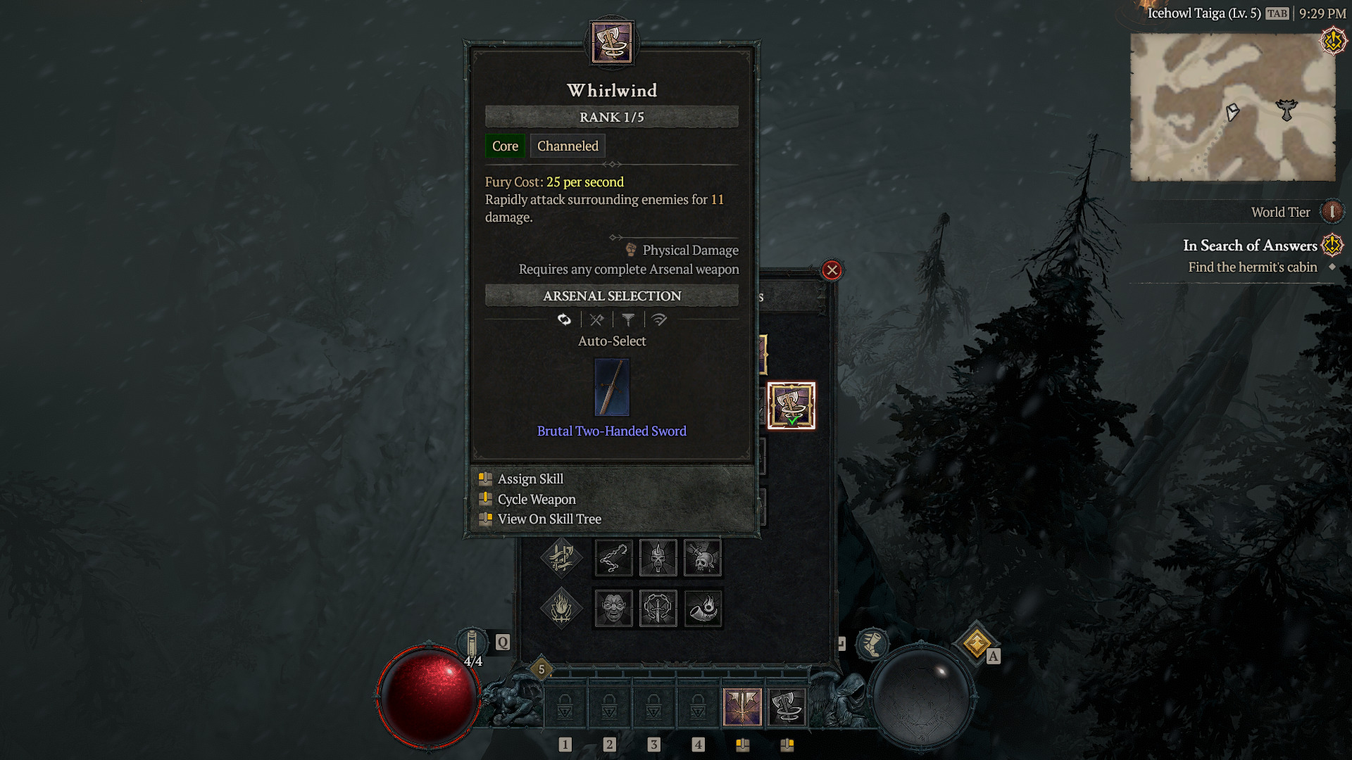 Switch weapons in Diablo IV through the Skill Assignment Flyout menu. 