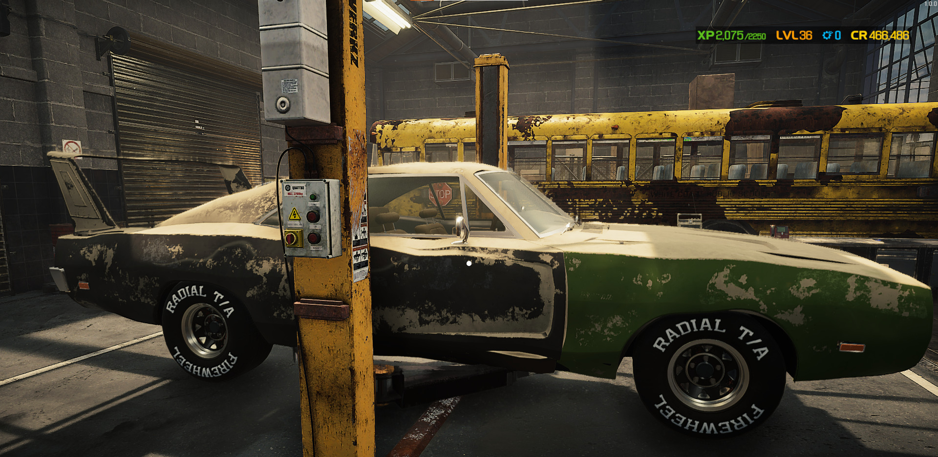 Lower the car after you drain the old oil in Car Mechanic Simulator. 