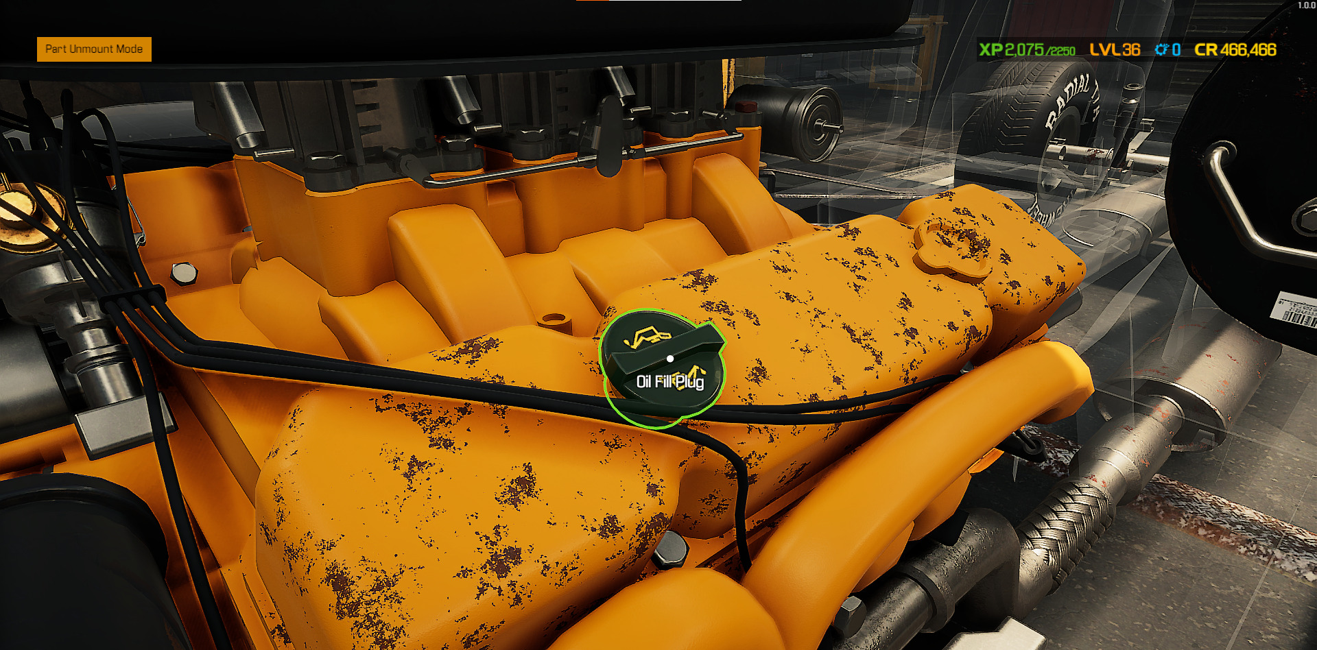 Replace the Oil Fill Plug to complete your change oil in Car Mechanic Simulator. 