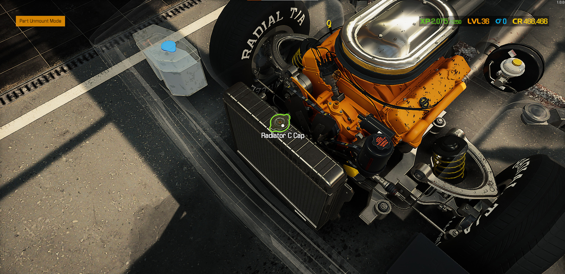 A screenshot showing the Radiator C Cap in Car Mechanic Simulator