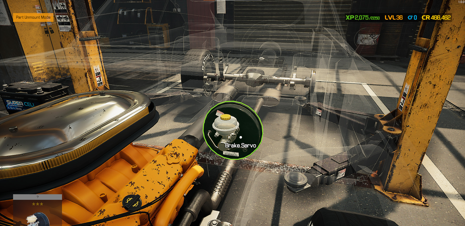 Locate the Brake Servo to drain brake fluid in Car Mechanic Simulator. 