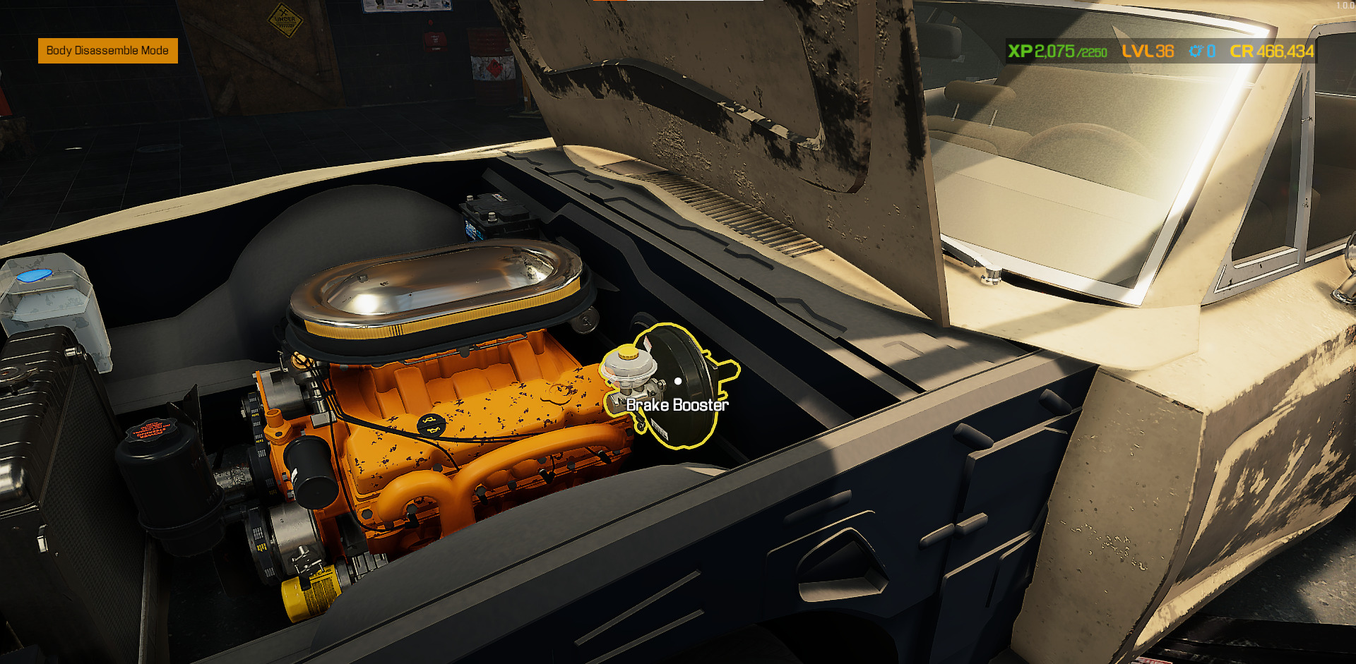 A screenshot showing the Brake Booster in a car engine in Car Mechanic Simulator