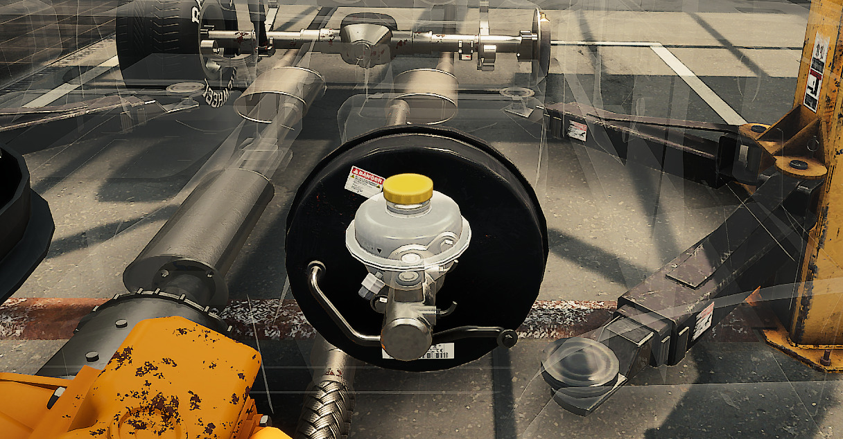 A screenshot of the Brake Reservoir in an engine in Car Mechanic Simulator