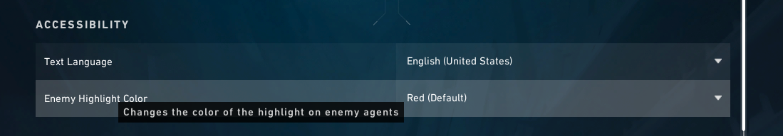 A screenshot showing the Enemy Highlight Color setting 